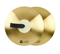 A-Star 14 Inch Brass Marching Cymbals with Straps for Beginners, Schools, Bands
