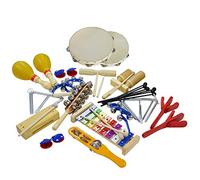 A-Star 24 Piece Rhythm Percussion Kit with Storage Box, Classroom Wooden Metal Plastic Musical Instruments Set
