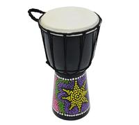 A-Star 5 Inch Painted Colourful West African Djembe Drum - Authentic Handmade, Rope Tuned, Natural Skin Head Educational Hand Drum - 25 cm Height