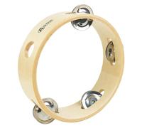 A-Star 6 inch/15cm Handheld Wooden Headless Tambourine, Traditional Single Jingle Bell Row