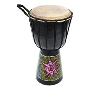 A-Star 6 Inch Painted Colourful West African Djembe Drum - Authentic Handmade, Rope Tuned, Natural Skin Head Educational Hand Drum - 30 cm Height