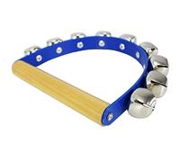 A-Star AP2202 9 Bell Jingle Shaking Sleigh Bell Handbell with Wooden Handle, Educational Percussion Instrument for Children, Silver