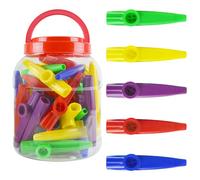 A-Star AP8100 Plastic Multi Coloured Kazoos - Pack of 40 - In Plastic Tub with Carry Handle, Multi-Coloured