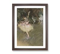 A Star Ballet Ballerina Dancer By Edgar Degas Classic Painting Framed Print | A4 Walnut Framed Wall Art | Ready to Hang | Classic Space Picture | Living Room Bedroom Lounge Office