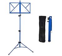 A-Star Folding Music Stand, Lightweight, Height Adjustable Metal Sheet Music Holder with Carrying Bag - Blue