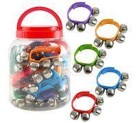A-Star Multi-Coloured Wrist Jingle Sleigh Bells with Nylon Strap x20 Pcs