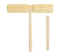 A-Star T Bar Double Two Tone Wood Block with Wooden Beater, Percussion Rhythm Block