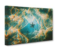 A Starfish On The Ocean Floor Canvas Print | Gallery Wrapped 30mm Frame Wall Art | 30x20 inches | Ready to Hang | Coastal Seascape Picture | Living Room Bedroom Lounge Office