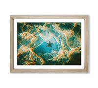 A Starfish on The Ocean Floor Framed Print | A2 Oak Framed Wall Art | Ready to Hang | Modern Nautical Picture | Living Room Bedroom Lounge Office