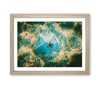 A Starfish On The Ocean Floor Modern Art Framed Print | A2 Oak Framed Wall Art | Ready to Hang | Modern Nautical Picture | Living Room Bedroom Lounge Office