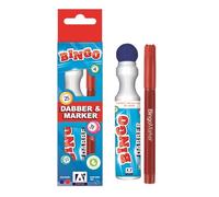 A* Stationery Bingo Game Dabber & Marker Pen No Drip Red & Blue For Bingo Tickets Pack 2