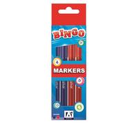 A* Stationery Bingo Marker Pens Pack 4 Red & Blue Pens For Bingo Tickets Dabbers Non Drip Fast Dry