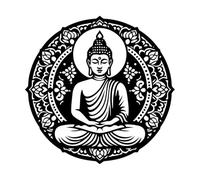 a Statue of a Buddha is Shown with It's Hand up Wall Decals 67.2x67.8cm Store Decoration Black