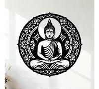 a Statue of a Buddha is Shown with It's Hand up Wall Decals 67.2x67.8cm Store Decoration Black