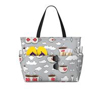 A Steaming Cup Printed High-Capacity Beach Travel Bag to Meet All Your Travel Needs