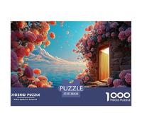 A Stone Wall with An Open Door Leading to The Sea 1000 Pieces Extra-thick Cardboard Jigsaw Puzzle Bundle Sea Beach Challenging And Educational Family Game Puzzles For Adults And Kids 38x26cm/1000pcs