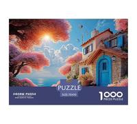 A Stone Wall with An Open Door Leading to The Sea 1000 Pieces Extra-thick Cardboard Jigsaw Puzzle Set Gloom Trees Impossible Hard Difficult Birthday Toy Puzzles For Home Decoration 70x50cm/1000pcs