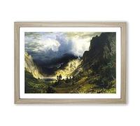 A Storm in The Rocky Mountains by Albert Bierstadt Framed Print | A2 Oak Framed Wall Art | Ready to Hang | Modern Landscape Picture | Living Room Bedroom Lounge Office