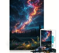 A Storm Rages Above A Lush Jigsaw Puzzles for Adults 1000 Piece Strong Memory Pastime Game Joyful Challenge Thoughtful Gift (38x52cm)