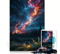A Storm Rages Above A Lush Jigsaw Puzzles for Adults1000 Pieces Serene Game Home Fun Pattern Build Xmas Idea (50x75cm)
