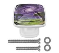 a Strange Wasteland Under The Star RiverRound Corner Square Drawer Pulls,Stainless Steel Cabinet Handles, Matte Black Furniture Knobs