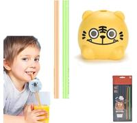 A Straw That Makes Surprising Sounds with 9 Sound Effects,Cute Animal-shaped Musical Straws, Reusable Animal-Themed Party Supplies Straws,Special Vocal Talking Singing Straws for Kids