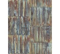A Street Prints A-Street Restored Patina Panels Blue/brick Wallpaper Fd24064