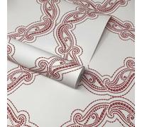 A Street Prints Mirabelle Dotted Harmony Red & White Wallpaper
