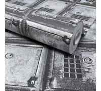 A Street Prints Reclaimed Vintage P.o. Boxes Steel Grey Wallpaper