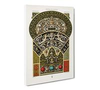 A Striking Renaissance Pattern By Albert Racinet Vintage Canvas Wall Art Print Ready to Hang, Framed Picture for Living Room Bedroom Home Office Décor, 20x14 Inch (50x35 cm)