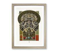 A Striking Renaissance Pattern By Albert Racinet Vintage Framed Print | A4 Oak Framed Wall Art | Ready to Hang | Classic Fantasy Picture | Living Room Bedroom Lounge Office