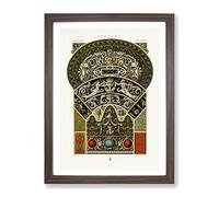 A Striking Renaissance Pattern By Albert Racinet Vintage Framed Print | A4 Walnut Framed Wall Art | Ready to Hang | Classic Fantasy Picture | Living Room Bedroom Lounge Office