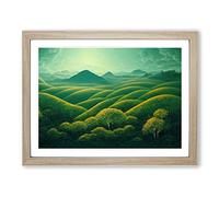 A Striking Summer Forest Framed Print | A3 Oak Framed Wall Art | Ready to Hang | Modern Landscape Picture | Living Room Bedroom Lounge Office
