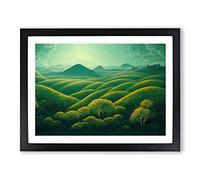 A Striking Summer Forest Framed Print | A4 Black Framed Wall Art | Ready to Hang | Modern Landscape Picture | Living Room Bedroom Lounge Office