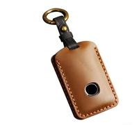 A stylish leather case cover holder that fits seamlessly into your vehicle's key compatible with multiple models (Brown)