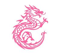 a Stylized and Dragon Emblem Curled in a Circular Pattern with Intricate Tribal Designs Wall Decals 41x50.8cm Car Body Decoration Pink