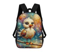 A Stylized Digital Painting of A Fluffy Seagull with Large, Expressive Eyes And An Exagger 3D Printed 17 Inch School Backpack Casual Children's Backpacks 3D Printed for Boys Elementary And Middle