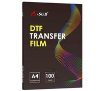 A-SUB DTF Transfer Film - 100 Sheets A4 DTF Film for Sumblimation or DTF Inkjet Printer, Double Sided Matte Direct to Film Transfer Paper for T Shirts and All Fabrics
