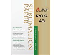 A-SUB Sublimation Paper A3, 297x420mm, 100 Sheets, 120gsm, Compatible with EPSON, SAWGRASS, RICOH, BROTHER sublimation Printers