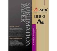 A-SUB Sublimation Paper A4, 210x297mm, 100 Sheets, 125gsm, Compatible with EPSON, SAWGRASS, RICOH, Brother Sublimation Printers