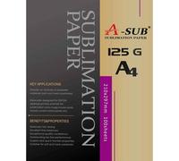 A-SUB Sublimation Paper A4, 210x297mm, 100 Sheets, 125gsm, Compatible with EPSON, SAWGRASS, RICOH, Brother Sublimation Printers