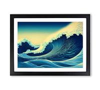 A Sublime Japanese Wave Framed Print | A3 Black Framed Wall Art | Ready to Hang | Asian Nautical Picture | Living Room Bedroom Lounge Office