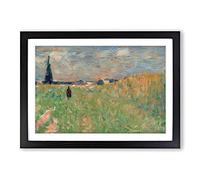 A Summer Landscape by Georges Seurat Framed Print | A2 Black Framed Wall Art | Ready to Hang | Modern Landscape Picture | Living Room Bedroom Lounge Office