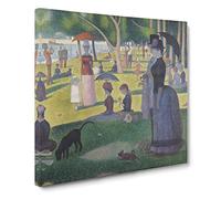 A Sunday On La Grande Jatte by Georges seurat Canvas Print | Gallery Wrapped 30mm Frame Wall Art | 20x20 inches | Ready to Hang | Impressionist Picture | Living Room Bedroom Lounge Office