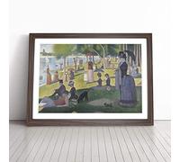 A Sunday On La Grande Jatte By Georges Seurat Framed Print A2 Walnut | Ready to Hang, Satin Fine Art Paper, Fade-Resistant Inks, Acrylic Glazing, Securely Packaged, Made in the UK