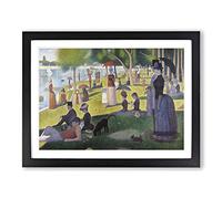 A Sunday On La Grande Jatte By Georges Seurat Framed Print Black A3 | Wall Art, Ready to Hang, Satin Fine Art Paper, Fade-Resistant Inks, Acrylic Glazing, Securely Packaged, Made in the UK