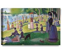 A Sunday on La Grande Jatte by Georges Seurat Wall decor Giclee Print on Canvas Oil Painting Reproduction Ready to Hang Wall Art for living room Bedroom Office Home Decor42x30cm(17x12in) Frame