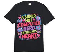 A Super Hot Computer Nerd Stole My Heart Nerd Love - Comfort Colors Adult Heavyweight T-Shirt