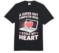 A Super Hot Computer Nerd Stole My Heart Nerd Love - Comfort Colors Adult Heavyweight T-Shirt