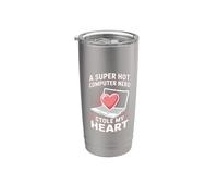 A Super Hot Computer Nerd Stole My Heart Nerd Love - Stainless Steel Insulated Tumbler